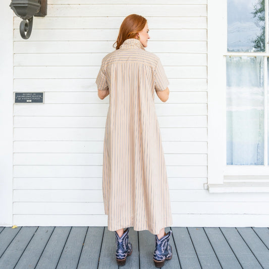 Millie Dress - Khaki Stripe
