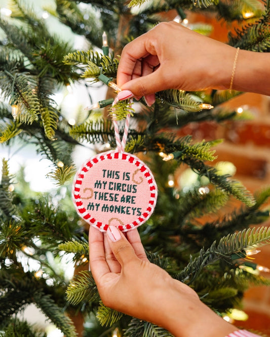 This is my Circus Needlepoint Ornament