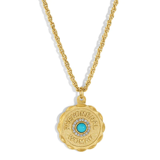 Phenomenal Woman Necklace - Turquoise