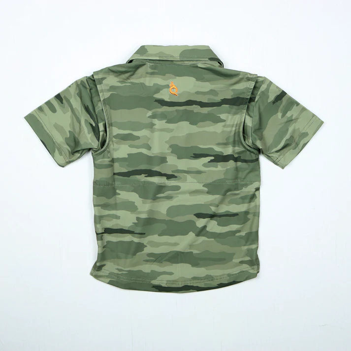 Boys Classic Camo Green Polo