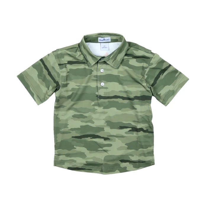 Boys Classic Camo Green Polo