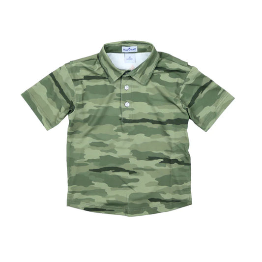 Boys Classic Camo Green Polo