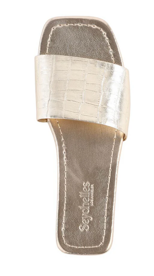 Seychells Paris Sandal in Gold Croco