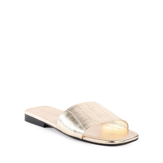 Seychells Paris Sandal in Gold Croco