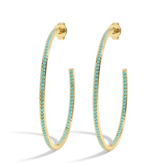 She's a Gem Hoop - Turquoise Earrings