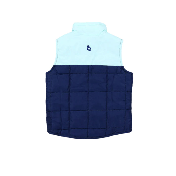 Navy/Light Blue Tattersall Vest