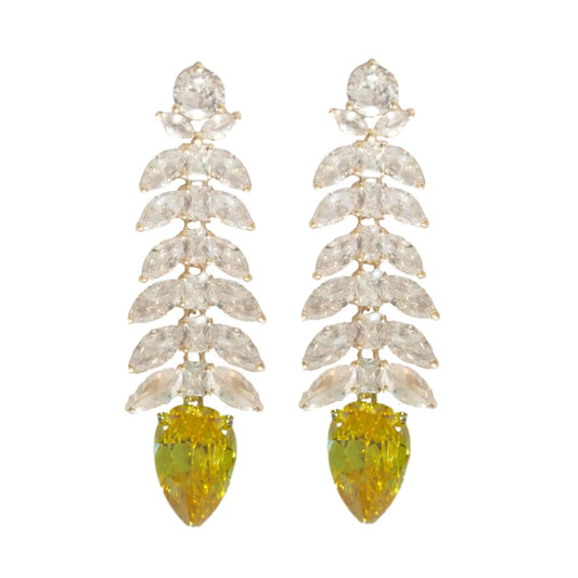 White & Canary Yellow Gala Earring