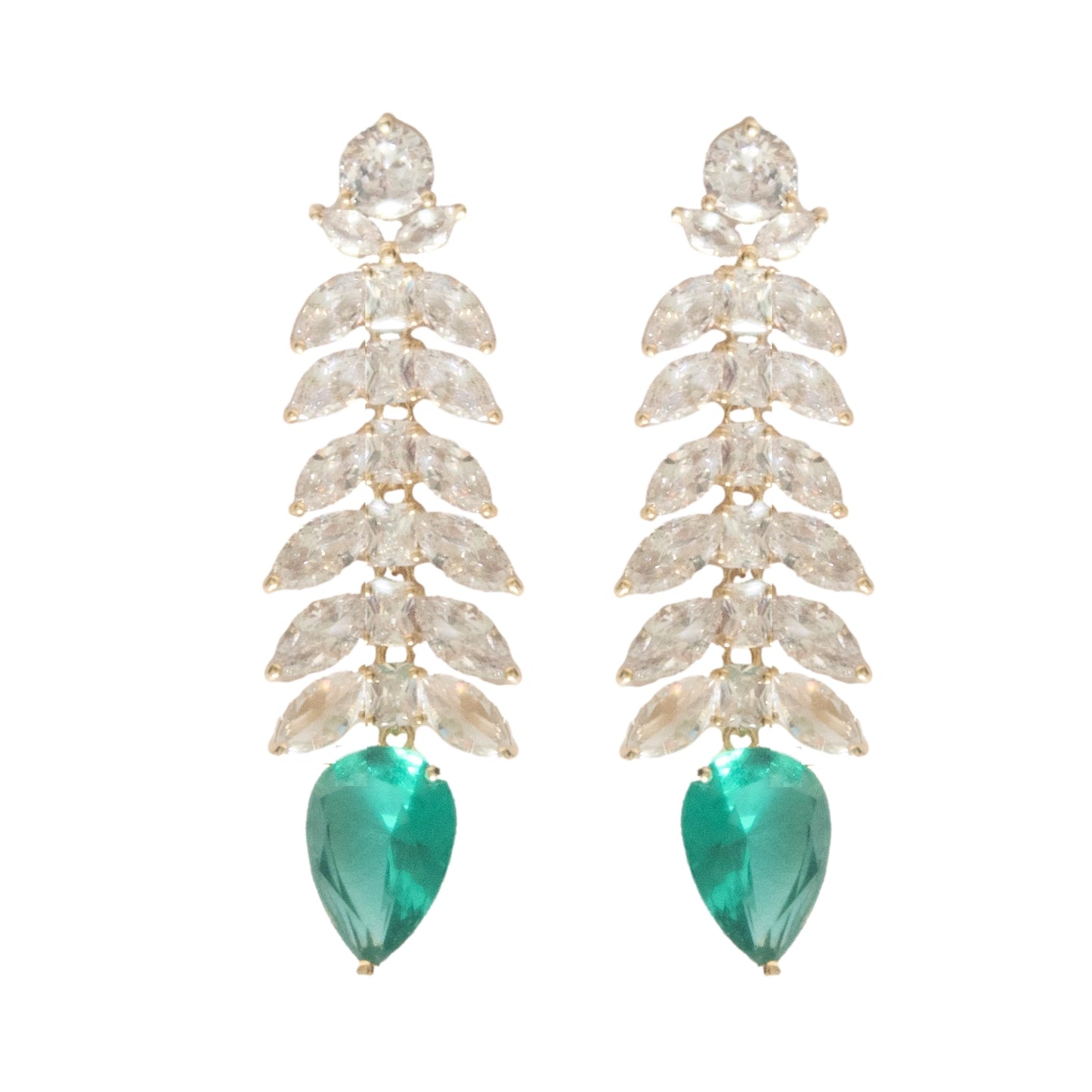 White & Green Gala Earring