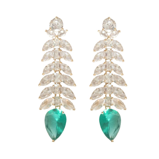 White & Green Gala Earring