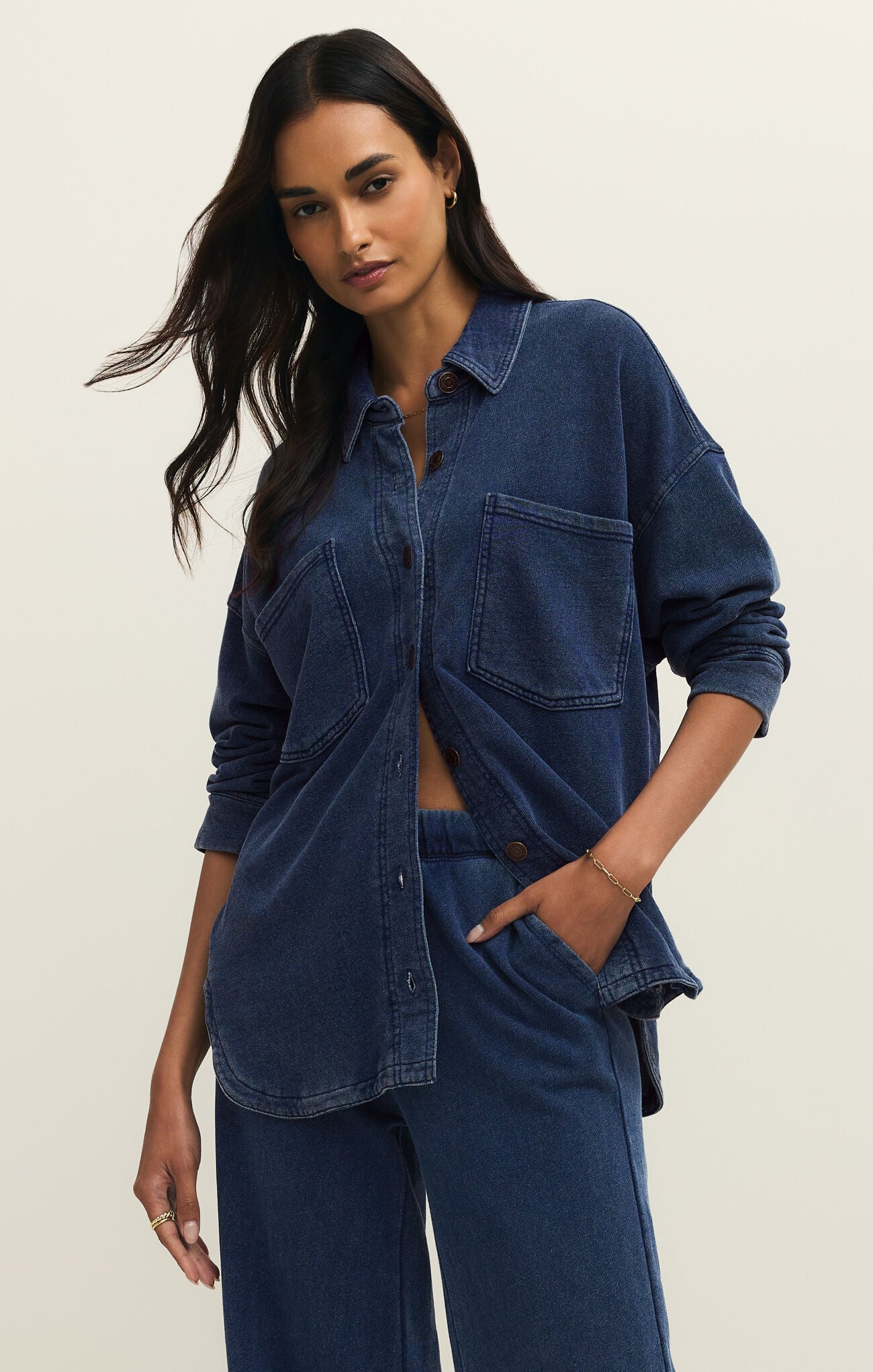 Indigo All Day Knit Denim Jacket