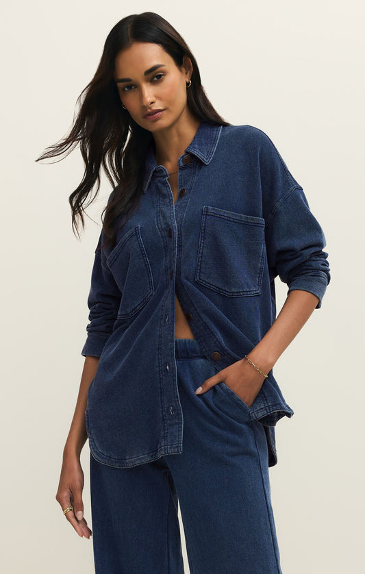 Indigo All Day Knit Denim Jacket