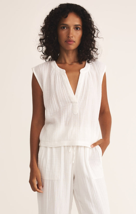 Z Supply Cliffside Vneck Airy Top in Black