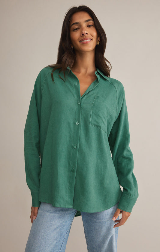 Botanical Green Perfect Linen Top