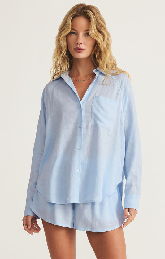 Z Supply Perfect Linen Top - Salt Water