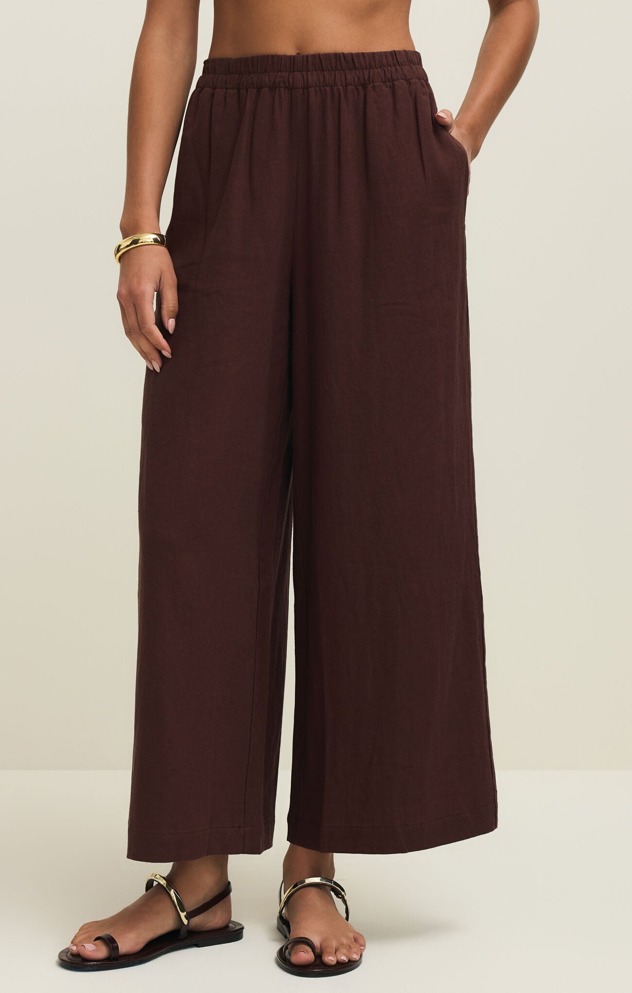 Scout Linen Pant - Choc Cherry