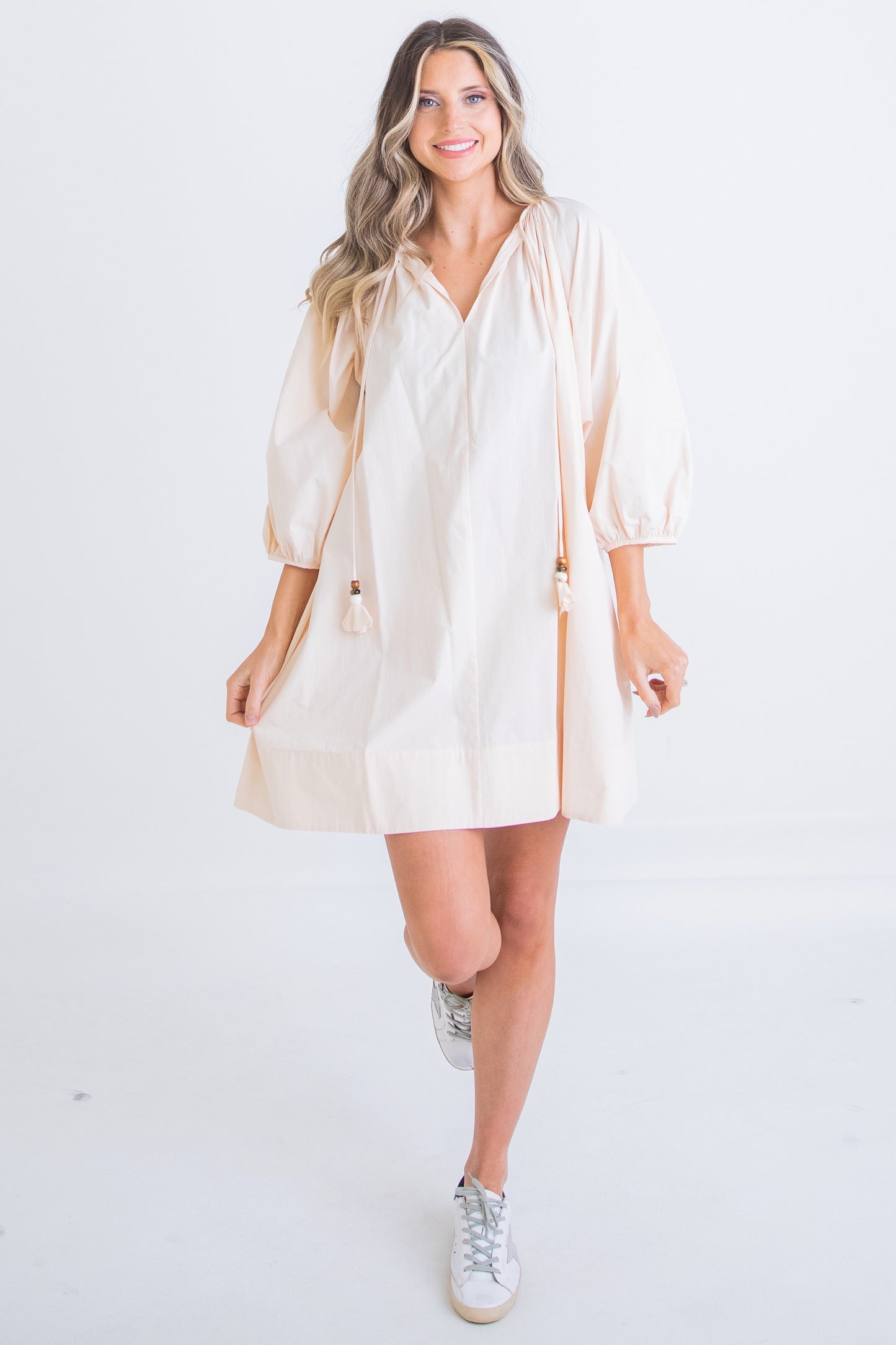 Ivory Poplin Swin Dress