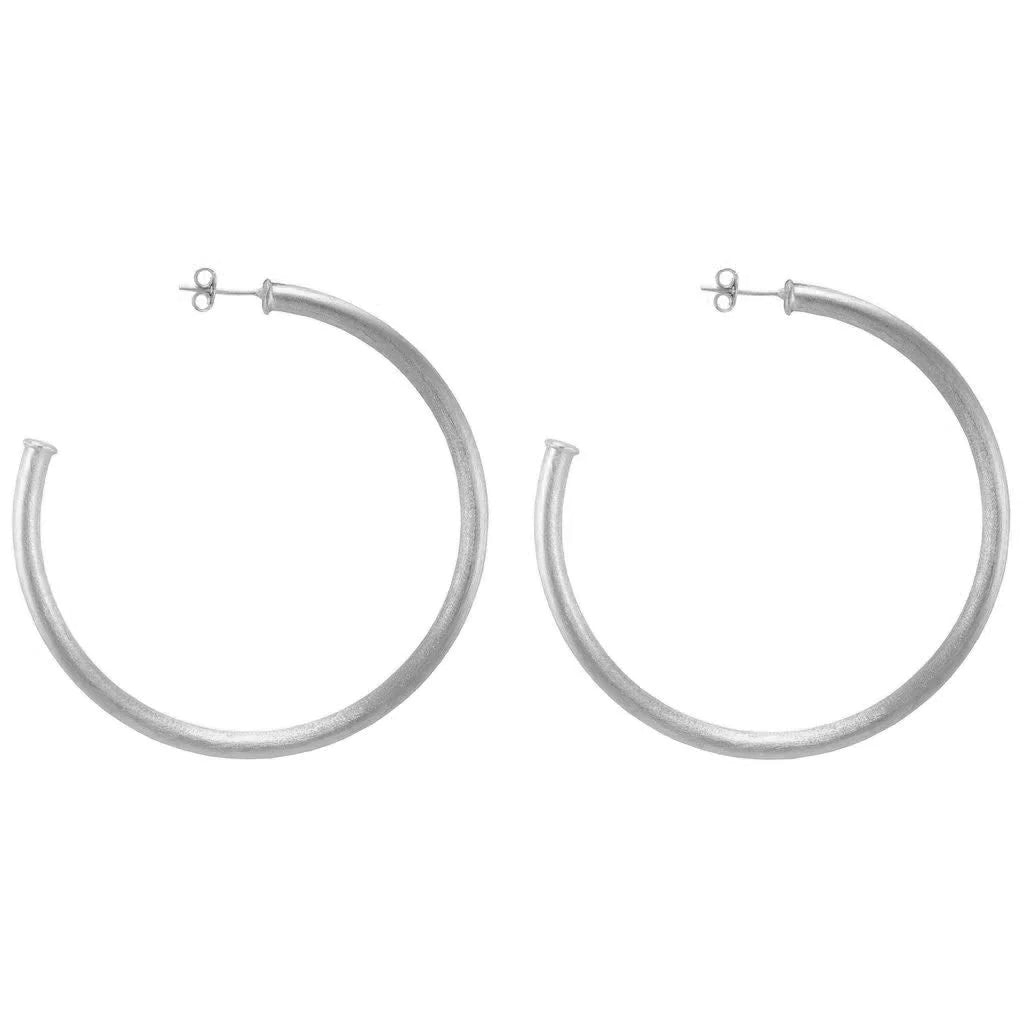 Sheila Fajl Everybody's Favorite Silver 2" Hoop Earrings