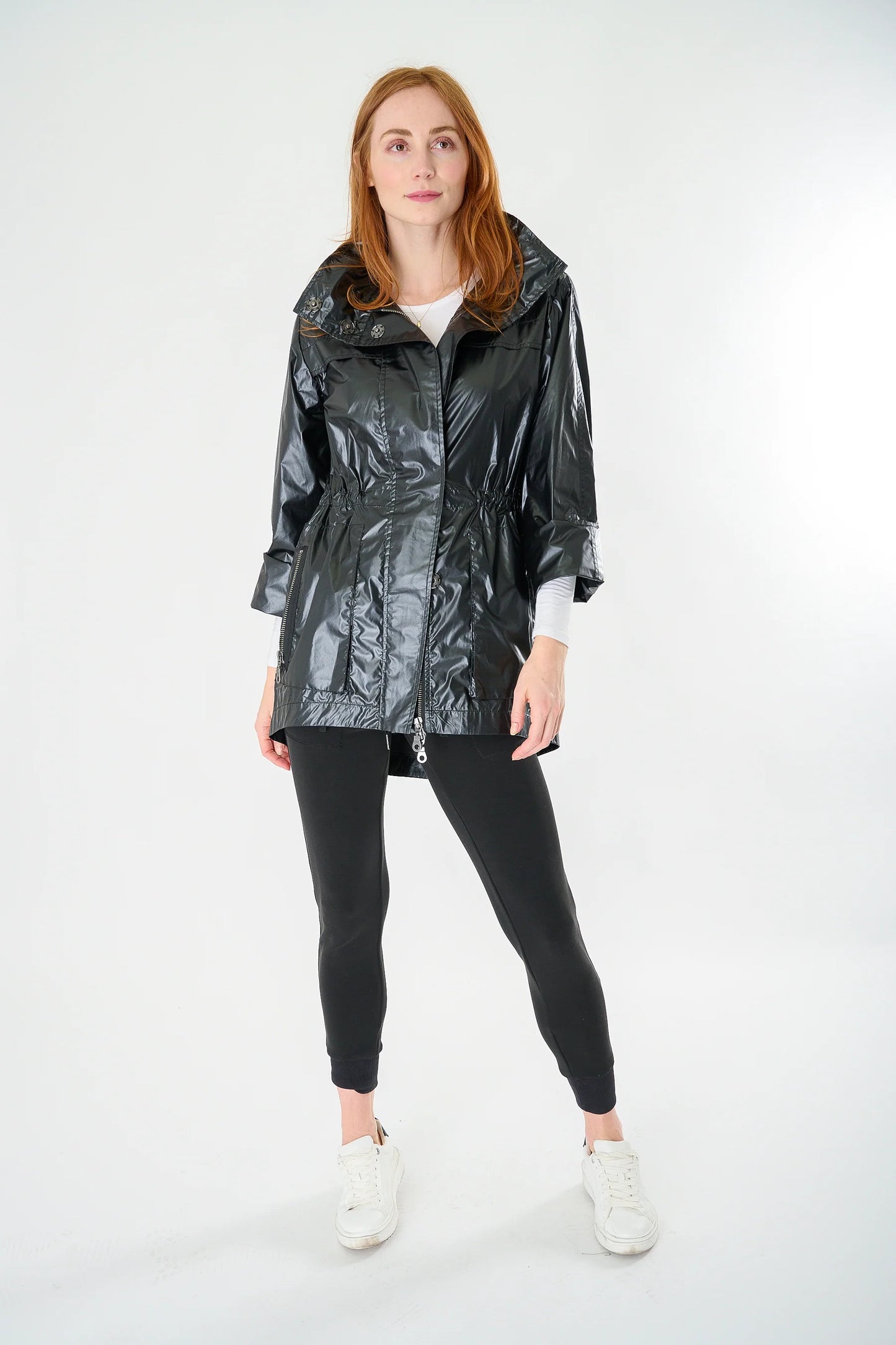 Black Metallic Rain Jacket