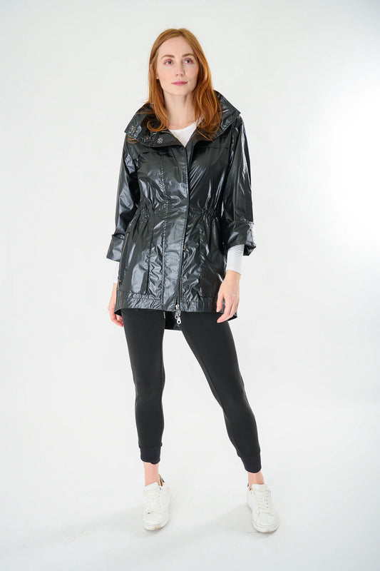 Black Metallic Rain Jacket