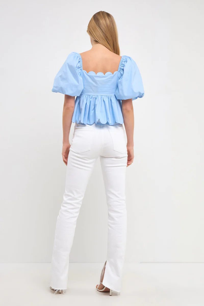 Powder Scallop Top