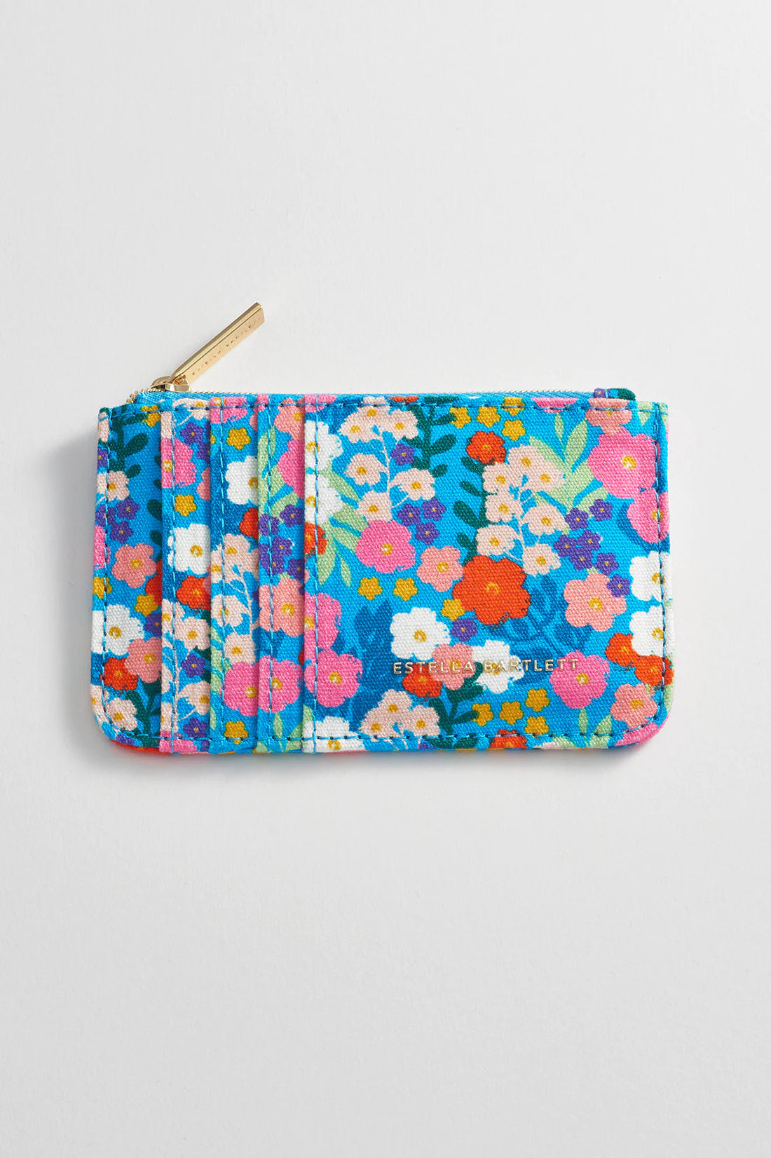 Bright Blue Floral Card Purse
