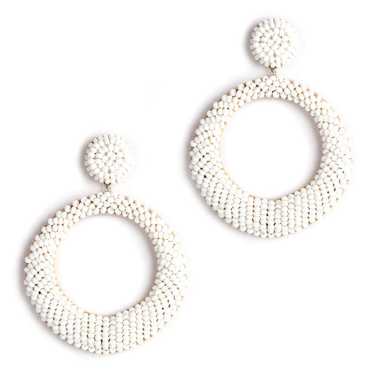 Deepa Gurnani Asta Earrings in white