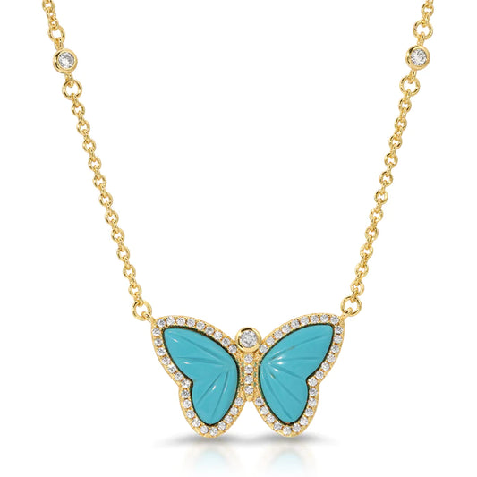 Allure Butterfly Necklace Turquoise
