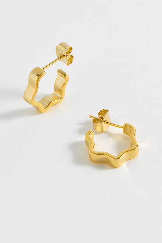 Wave Gold Hoop Earrings