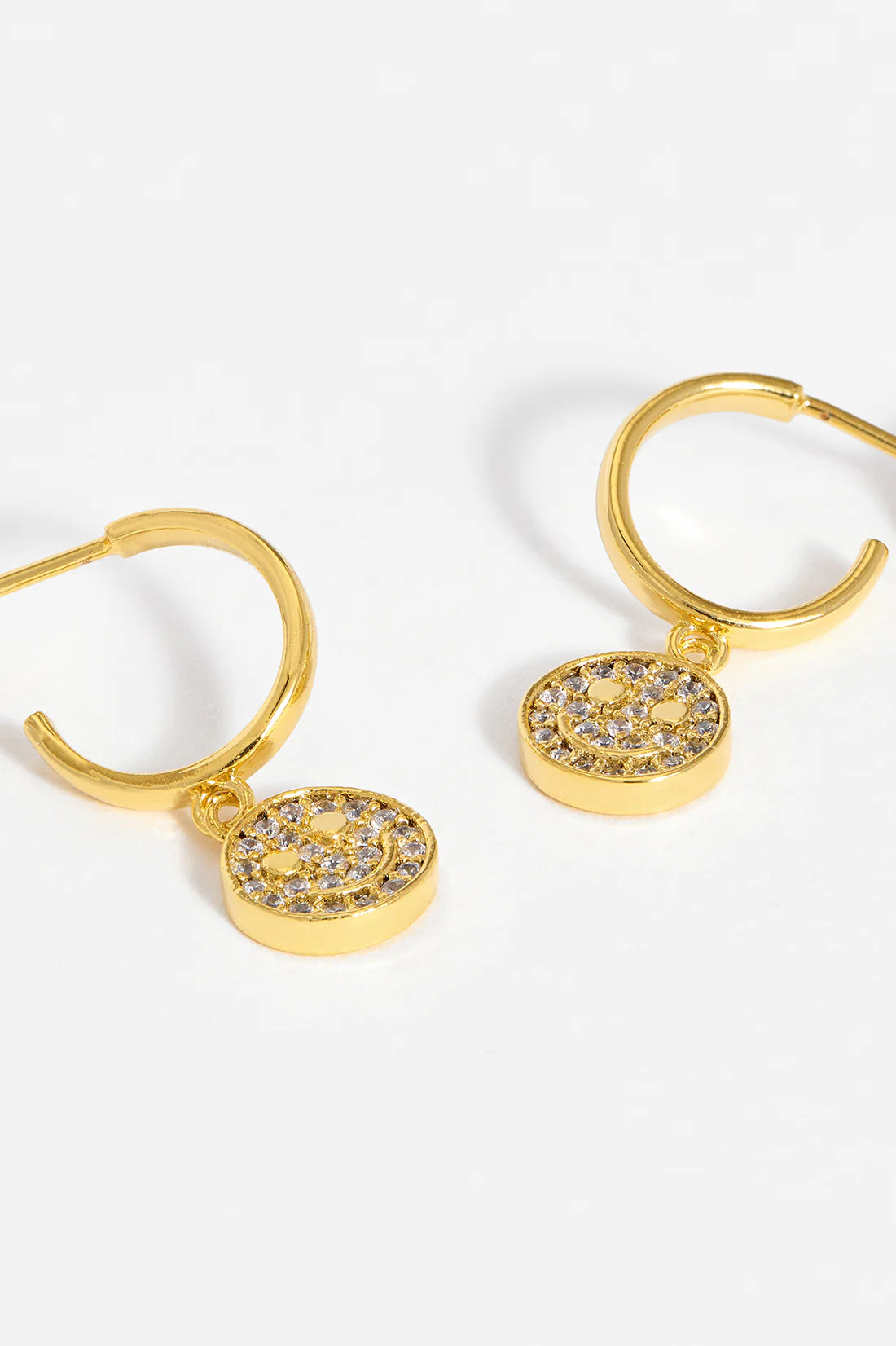 Sparkle Smiley Hoop Earrings