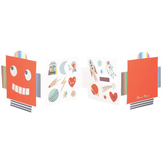 Robot Concertina Valentine Stickers