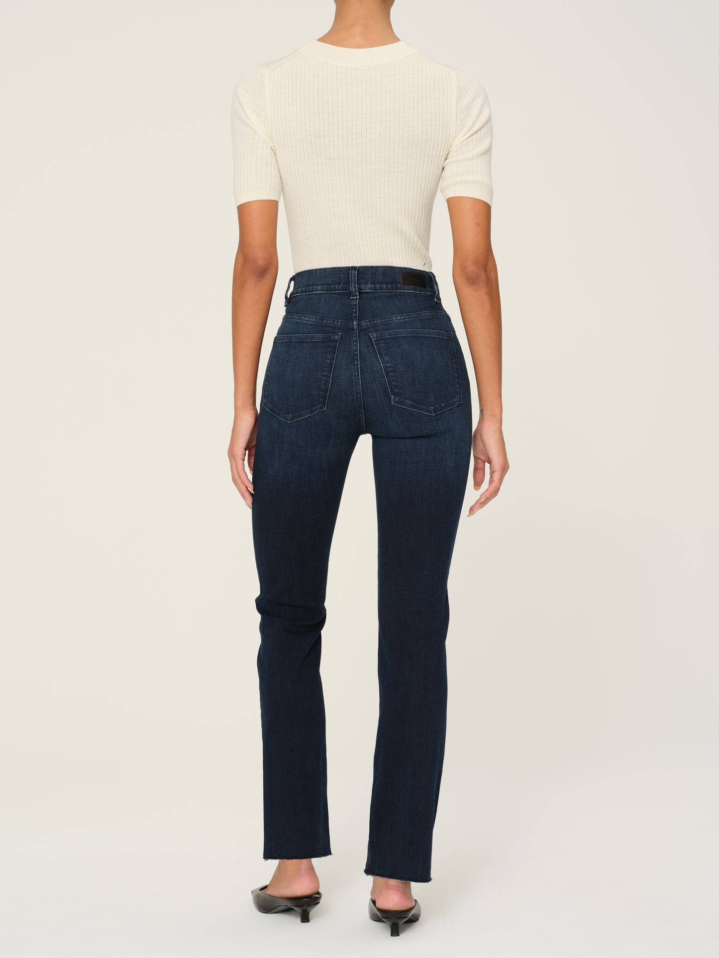Halle Straight High Rise Jeans - Mediterranean back view