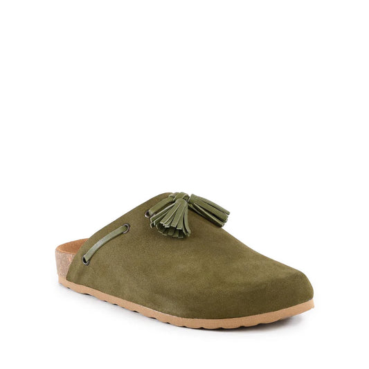 Windswept Mule - Olive Suede