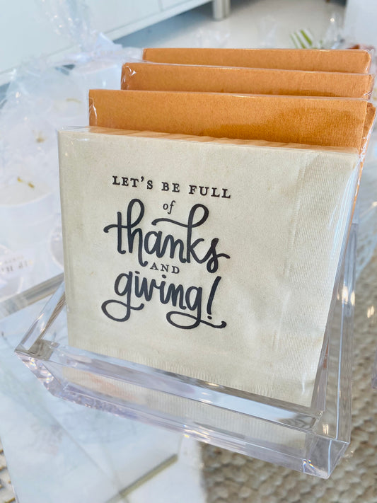 Thanks & Giving Cocktail Napkin
