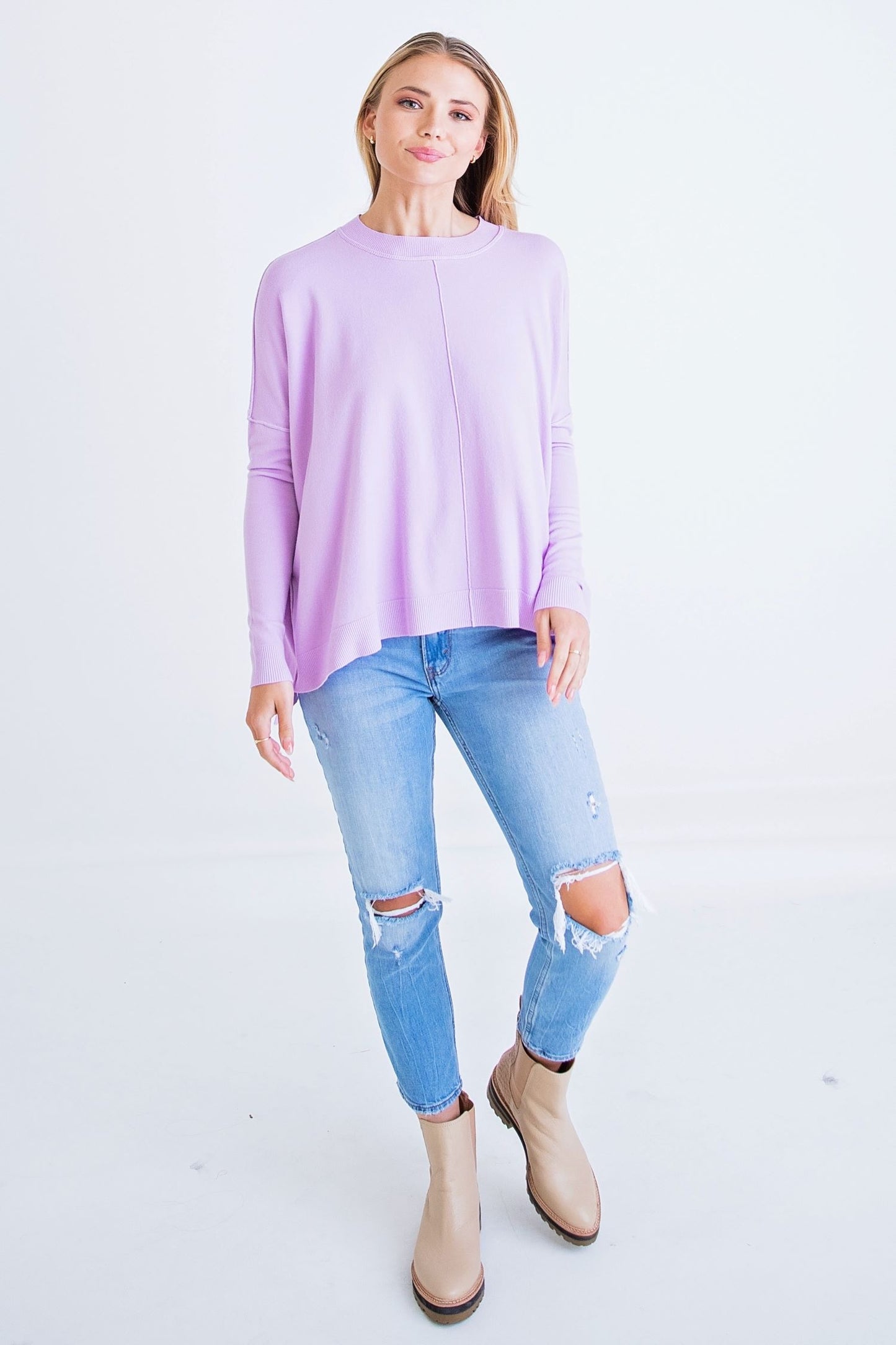 Lavender Crew Sweater