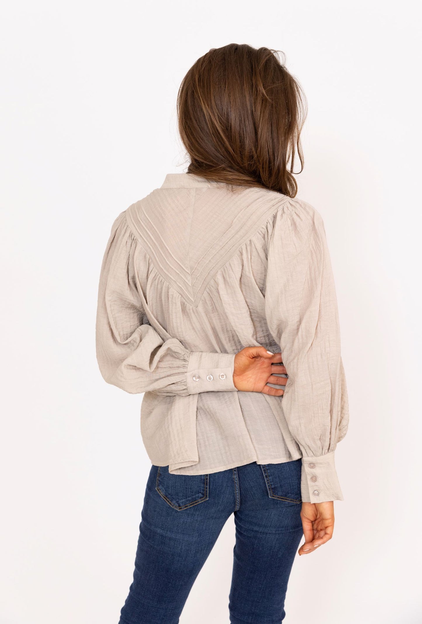 Sand Pleat Button Top