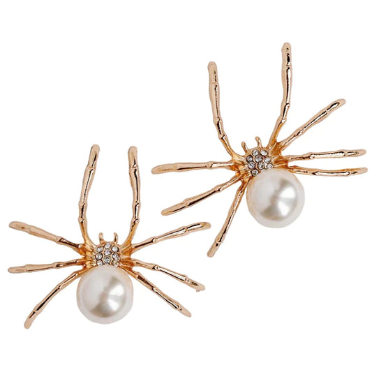 Gold Spooky Spider Earring