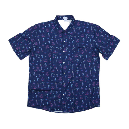 Men's Neon Rodeo Short Sleeve Button Down Shirt