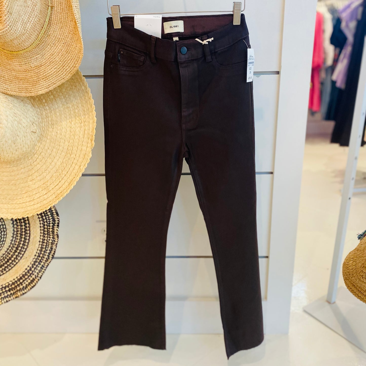 Bridget Boot Hi Rise Crop Jeans - Coated Chocolate