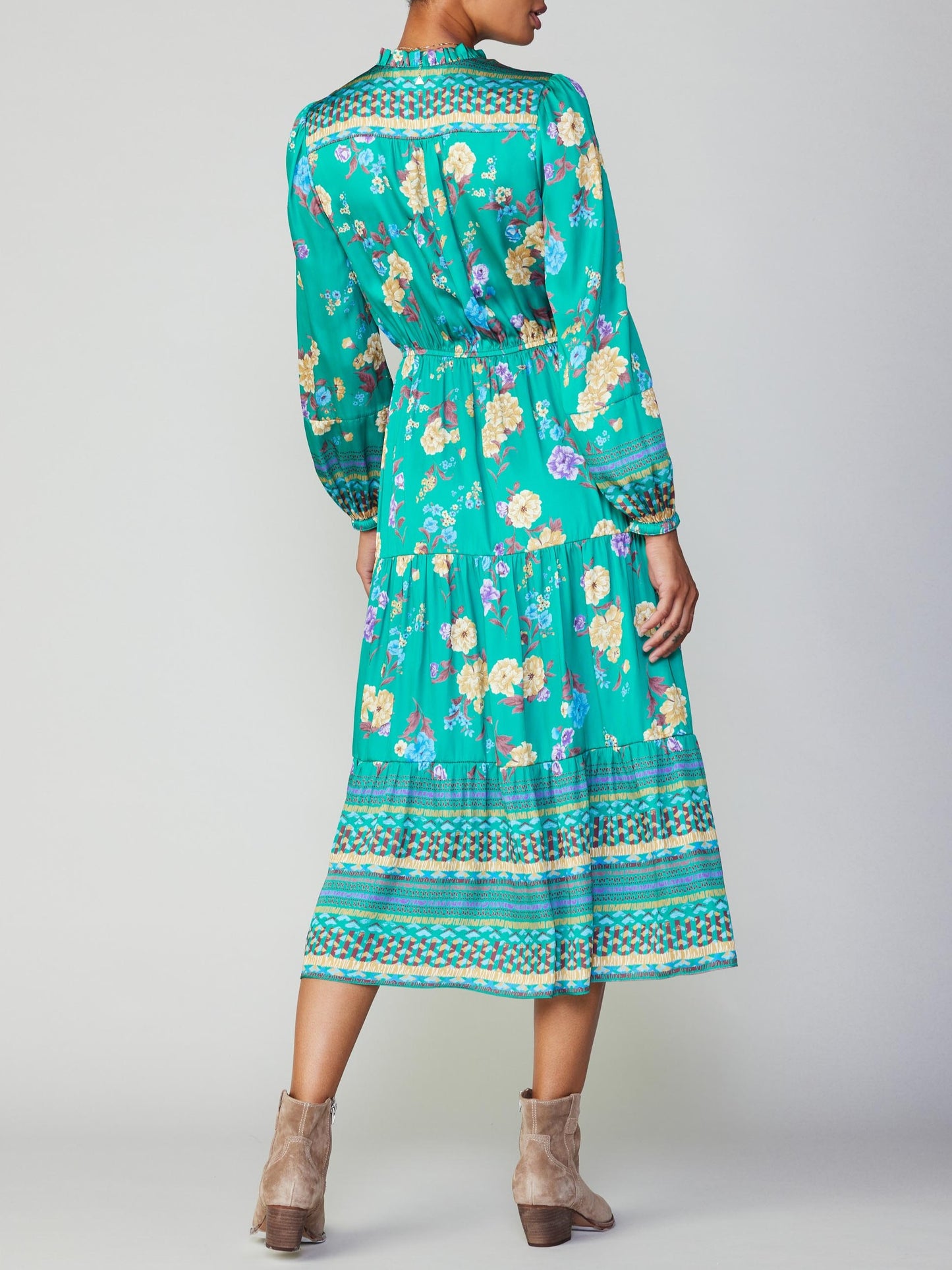 Green Floral Shirt Dress