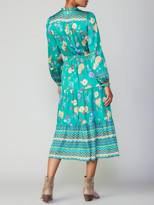 Green Floral Shirt Dress