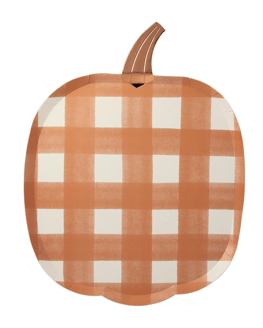 Gingham Pumpkin Plates