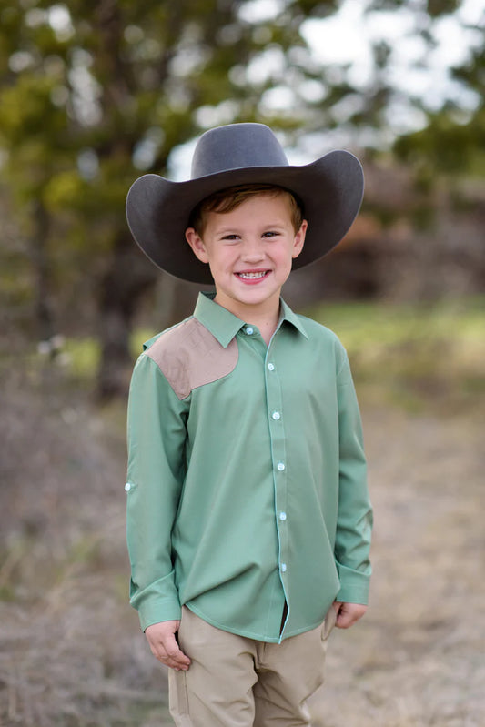 Boy's Sage Long Sleeve Button Down Shirt