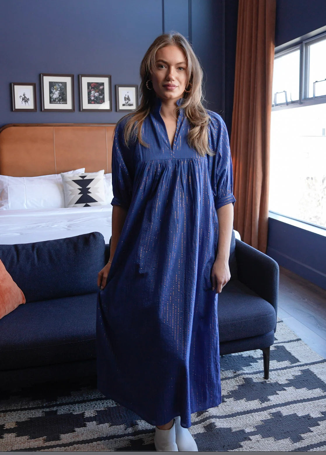 High Neck Midi Dress