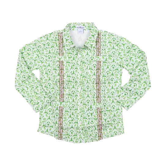 Men's Long Sleeve Christmas Otomi Shirt